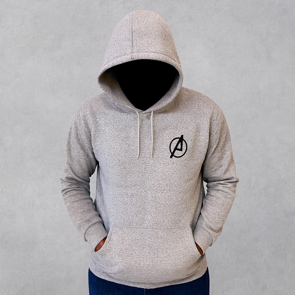 New Summer Collection Full Grey Hoodie Avenger Printed For Men And Boys (Extra Large)